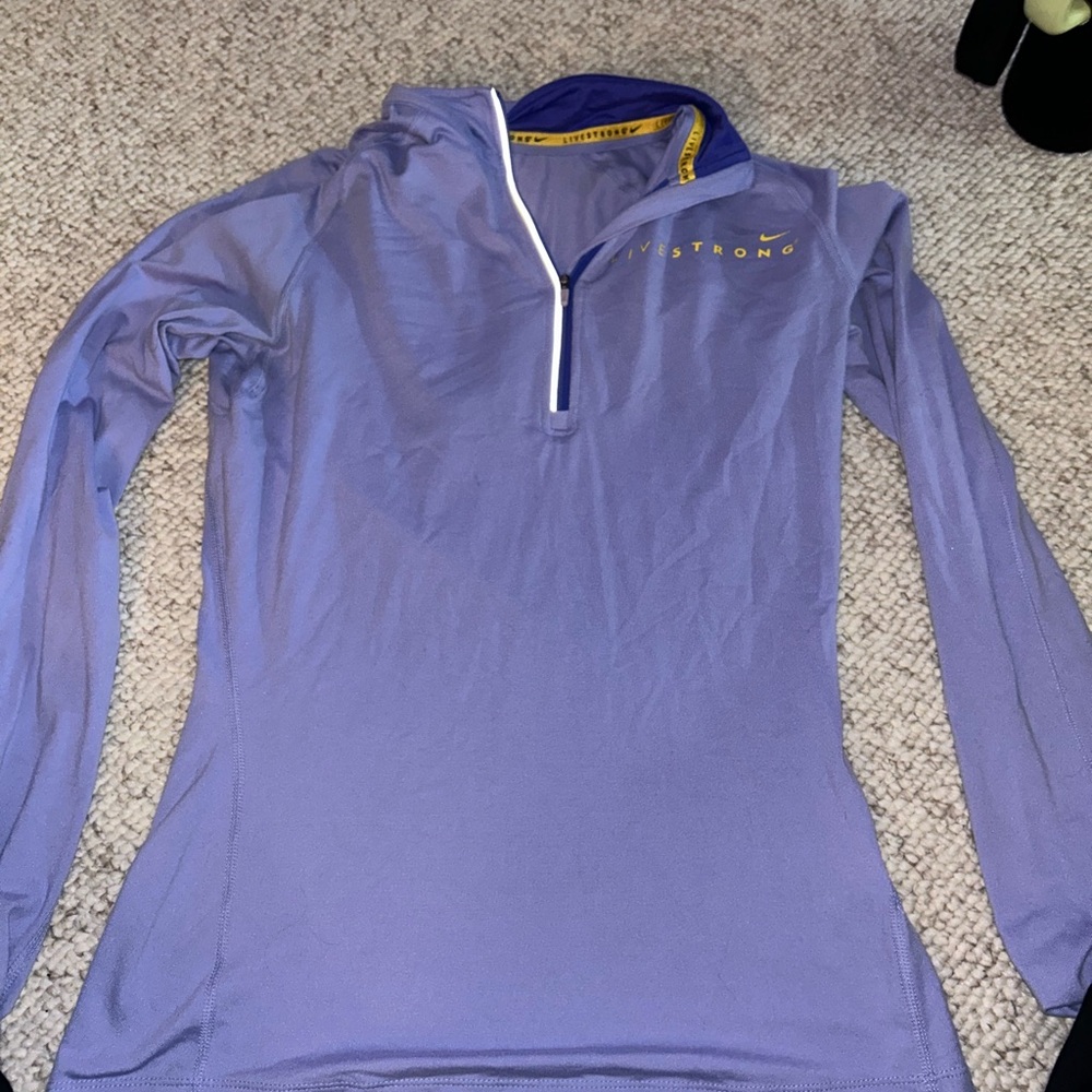 Nike Purple Quarter-Zip Long Sleeve Top